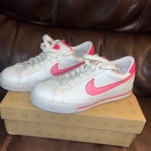 Pink and white Nike